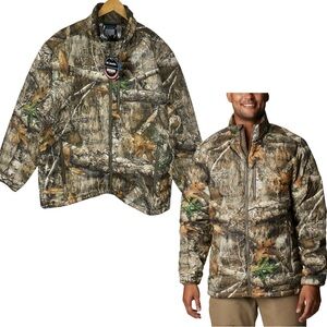 Columbia Mens Performance Hunting Gear Realtree Edge Omni Heat Puffer Jacket XL